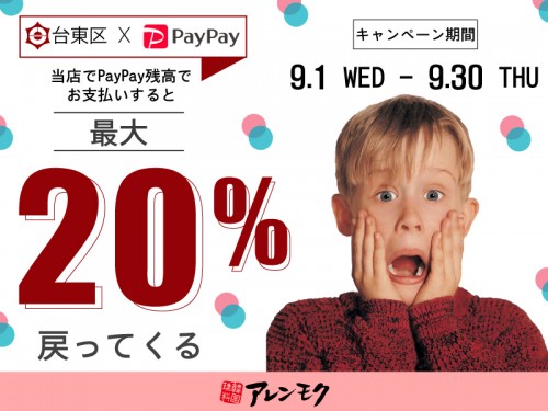 paypay残高で支払いすると最大20%戻ってくる！？